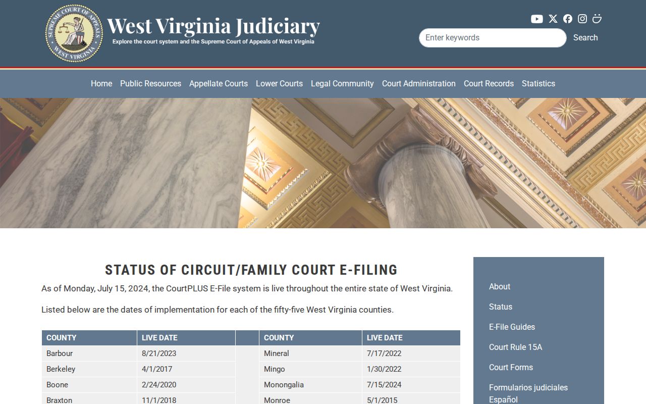 Marion County civil docket CourtPLUS filing status